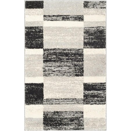 Safavieh 4 x 6 ft. Small Rectangle Contemporary Retro Black and Light Grey Shag Rug RET2692-9079-4